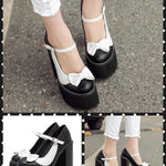 BlissGirl - Dark & Light Platform Heels - Black / 34/4 - Harajuku - Kawaii - Alternative - Fashion