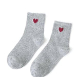 BlissGirl - Heart Socks - Gray - Harajuku - Kawaii - Alternative - Fashion