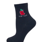 BlissGirl - Kawaii Fruit Socks - Black Apple / One size - Harajuku - Kawaii - Alternative - Fashion