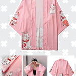 BlissGirl - Lucky Kitty Kimono - Pink / L - Harajuku - Kawaii - Alternative - Fashion