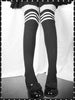 BlissGirl - Over The Knee Stripy Socks - White / One size - Harajuku - Kawaii - Alternative - Fashion