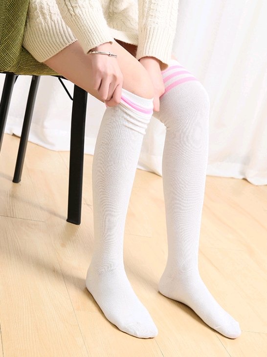 BlissGirl - Over The Knee Stripy Socks - Harajuku - Kawaii - Alternative - Fashion