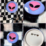 BlissGirl - Pastel Alien Button - 3 inch - Harajuku - Kawaii - Alternative - Fashion