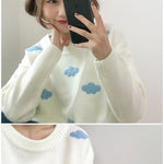 BlissGirl - Pastel Cloud Sweater - White - Harajuku - Kawaii - Alternative - Fashion