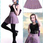 BlissGirl - Purple Plaid Buckle Skirt - S - Harajuku - Kawaii - Alternative - Fashion