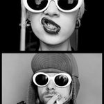 BlissGirl - Retro NIRVANA Kurt Cobain Sunglasses - Black and White - Harajuku - Kawaii - Alternative - Fashion