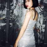 BlissGirl - Silver Shiny Dress - Silver / S - Harajuku - Kawaii - Alternative - Fashion