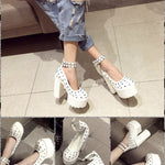 BlissGirl - You’re a Stud Platform Heels - White / 34 - Harajuku - Kawaii - Alternative - Fashion