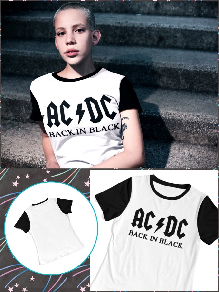 BlissGirl - AC/DC Back In Black Tee - 2XL - Harajuku - Kawaii - Alternative - Fashion