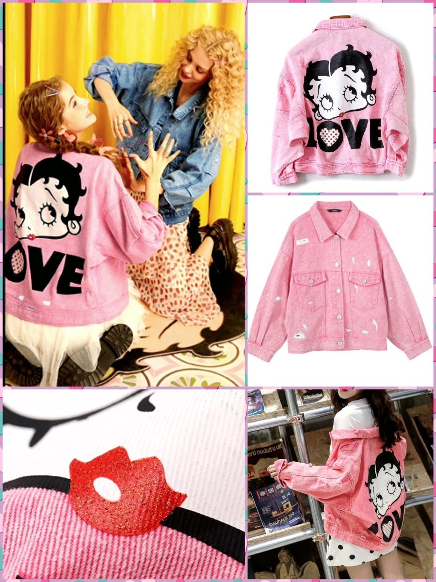 BlissGirl - Betty Boop Jacket - Pink / S - Harajuku - Kawaii - Alternative - Fashion