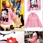 BlissGirl - Betty Boop Jacket - Pink / S - Harajuku - Kawaii - Alternative - Fashion