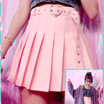 BlissGirl - Buckled Up Heart Skirt - Pink / S - Harajuku - Kawaii - Alternative - Fashion