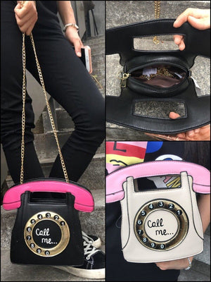 Betsey Johnson~ Black/White Telephone Purse~ Shoulder strap~ Call Me | eBay
