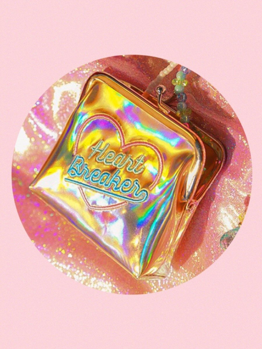 BlissGirl - Foxy Lady Heart Breaker Vinyl Coin Purse - Yellow - Harajuku - Kawaii - Alternative - Fashion