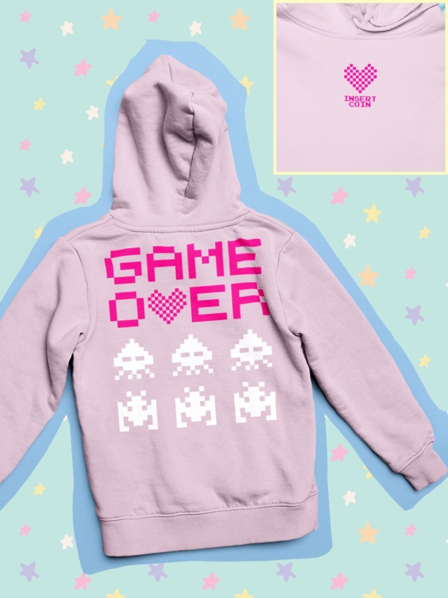 BlissGirl - Game Over Hoodie - S / Light Pink - Harajuku - Kawaii - Alternative - Fashion