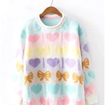 BlissGirl - Heart & Bow Sweater - One size - Harajuku - Kawaii - Alternative - Fashion