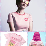 BlissGirl - Heart Milk Box Tee - Pink / M - Harajuku - Kawaii - Alternative - Fashion