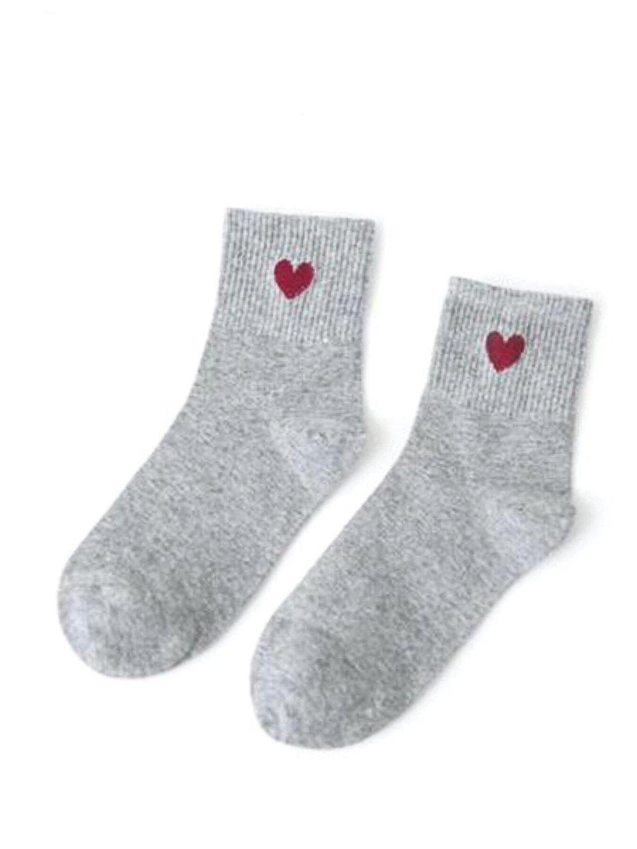 BlissGirl - Heart Socks - Gray - Harajuku - Kawaii - Alternative - Fashion