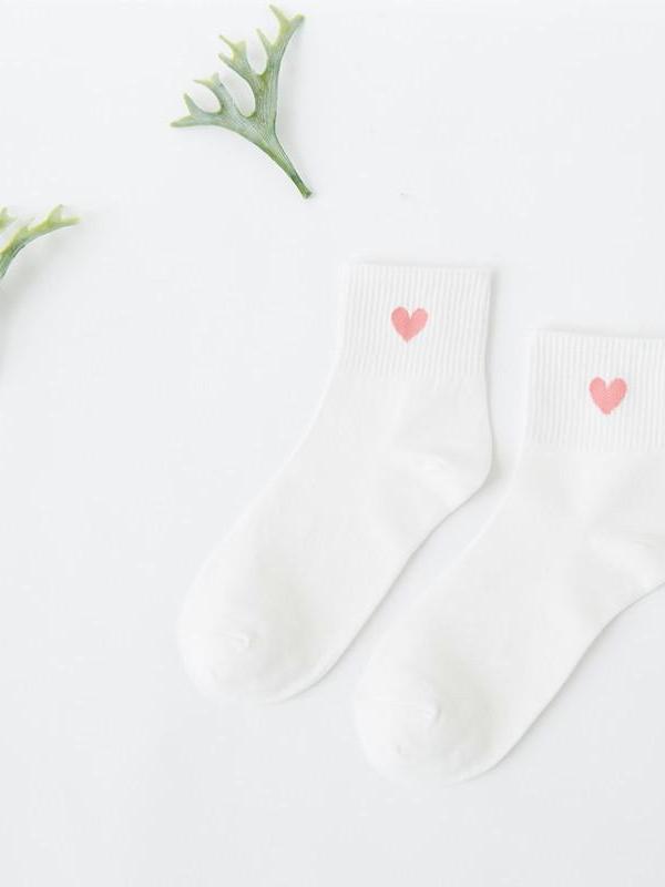 BlissGirl - Heart Socks - White - Harajuku - Kawaii - Alternative - Fashion