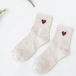 BlissGirl - Heart Socks - Khaki - Harajuku - Kawaii - Alternative - Fashion