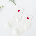 BlissGirl - Heart Socks - Ivory - Harajuku - Kawaii - Alternative - Fashion