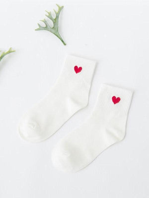 BlissGirl - Heart Socks - Ivory - Harajuku - Kawaii - Alternative - Fashion