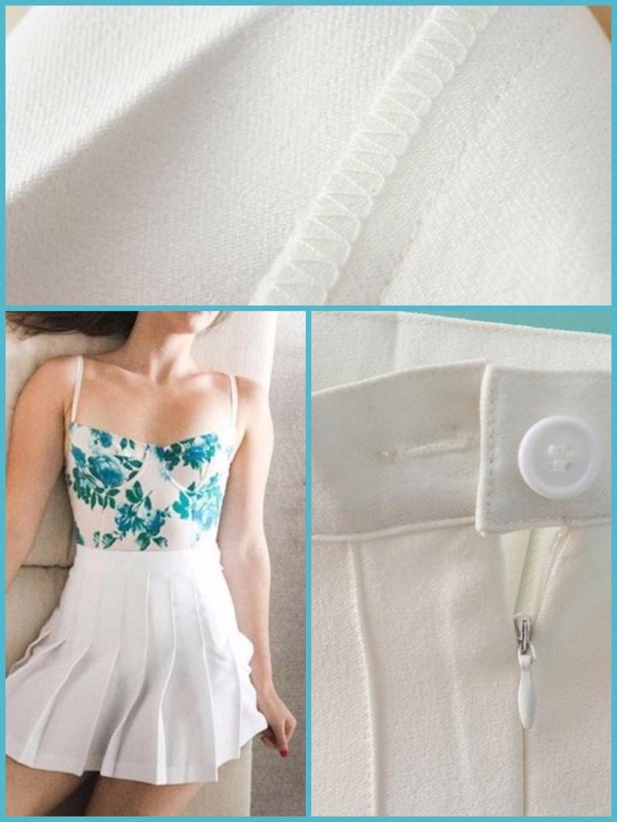 BlissGirl - High Waist Pleated Skirt - White / XS - Harajuku - Kawaii - Alternative - Fashion