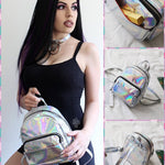 BlissGirl - Holographic Mini Backpack - Silver - Harajuku - Kawaii - Alternative - Fashion