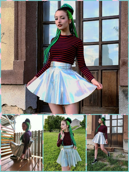 Holographic clearance skater skirt