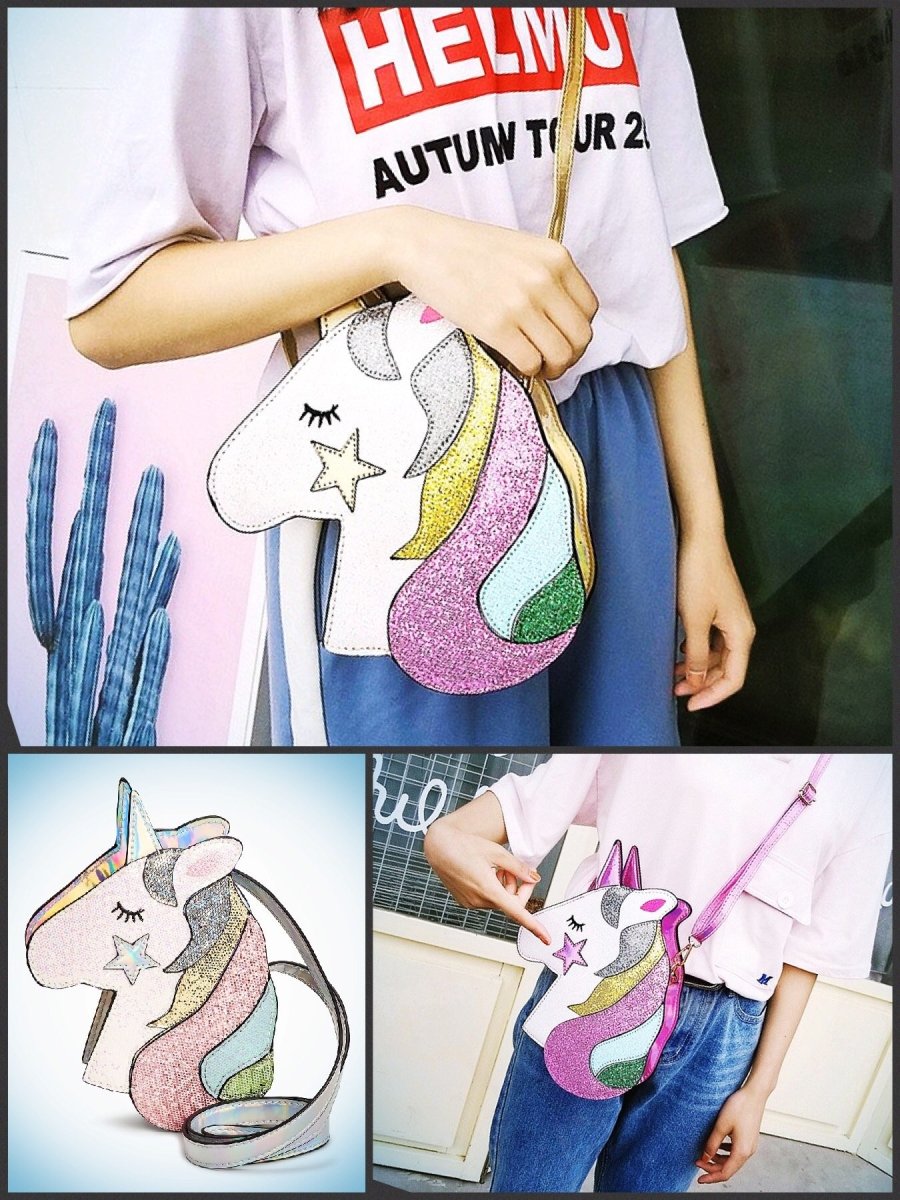 Enchanting Unicorn Holographic Multipurpose Bag with Adjustable Strap