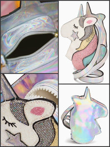 BlissGirl - Holographic Sparkles Unicorn Purse - Silver - Harajuku - Kawaii - Alternative - Fashion