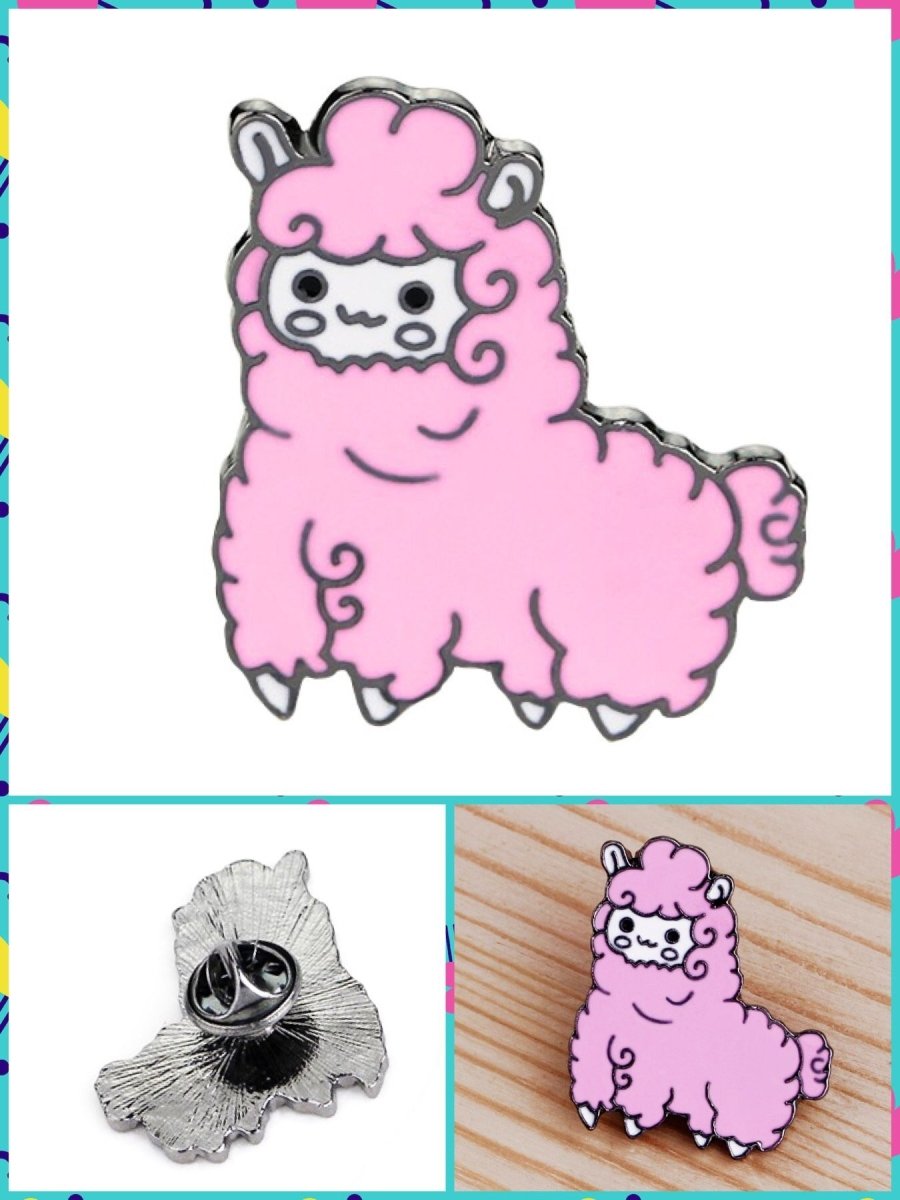 BlissGirl - Kawaii Alpaca Pin - Pink - Harajuku - Kawaii - Alternative - Fashion