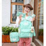 BlissGirl - Kawaii Cloud Canvas School Bag Set - Harajuku - Kawaii - Alternative - Fashion