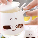 BlissGirl - Kawaii Emoji Coffee Mugs - Content / Lid - Harajuku - Kawaii - Alternative - Fashion