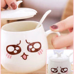 BlissGirl - Kawaii Emoji Coffee Mugs - Grumpy / Lid - Harajuku - Kawaii - Alternative - Fashion