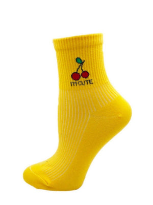 BlissGirl - Kawaii Fruit Socks - Cherry / One size - Harajuku - Kawaii - Alternative - Fashion