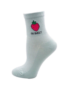 BlissGirl - Kawaii Fruit Socks - I’m Sweet Strawberry / One size - Harajuku - Kawaii - Alternative - Fashion