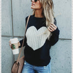 BlissGirl - Kawaii Heart Cozy Sweater - Black + white heart / S - Harajuku - Kawaii - Alternative - Fashion