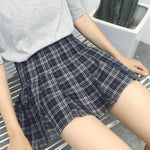 BlissGirl - Kawaii Plaid Pleated Tennis Skirt - Dark Blue / S - Harajuku - Kawaii - Alternative - Fashion