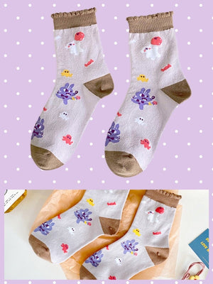BlissGirl - Kawaii Ruffle Animal Socks - Brown - Harajuku - Kawaii - Alternative - Fashion