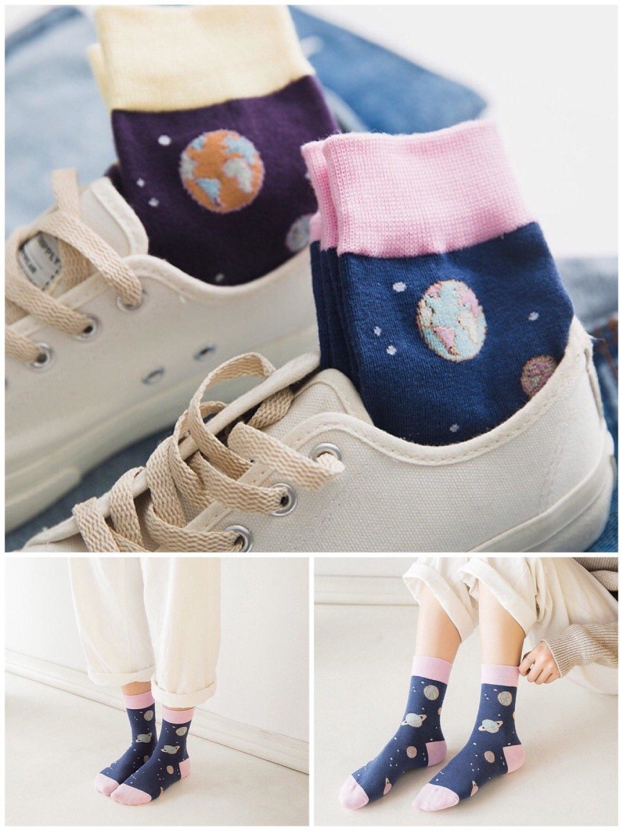 BlissGirl - Kawaii Space Socks - Harajuku - Kawaii - Alternative - Fashion