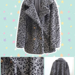 BlissGirl - Leopard Trench Coat - Grey / M - Harajuku - Kawaii - Alternative - Fashion
