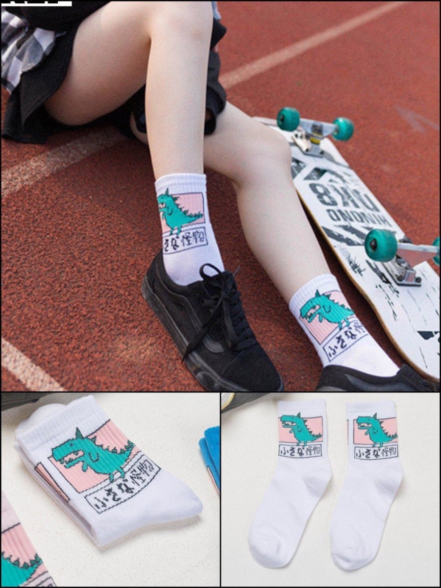 BlissGirl - Little Monster Socks - White - Harajuku - Kawaii - Alternative - Fashion