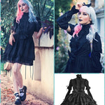 BlissGirl - Lolita Ruffle & Bow Dress - Black / S - Harajuku - Kawaii - Alternative - Fashion