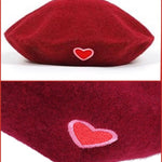 BlissGirl - Love Wool Beret - Red - Harajuku - Kawaii - Alternative - Fashion