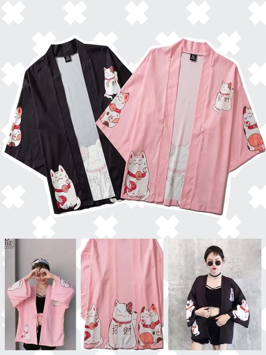 BlissGirl - Lucky Kitty Kimono - Harajuku - Kawaii - Alternative - Fashion