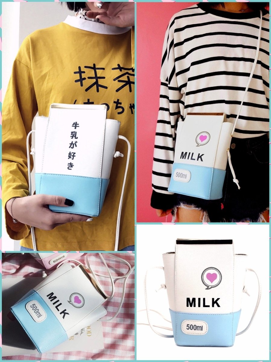 BlissGirl - Milk Box Purse - Blue - Harajuku - Kawaii - Alternative - Fashion