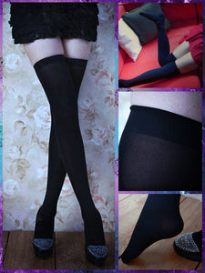 BlissGirl - Over The Knee Cosplay Socks - Black - Harajuku - Kawaii - Alternative - Fashion