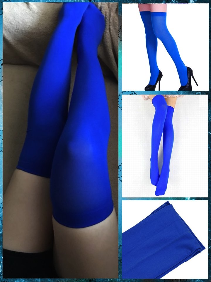 BlissGirl - Over The Knee Cosplay Socks - Blue - Harajuku - Kawaii - Alternative - Fashion