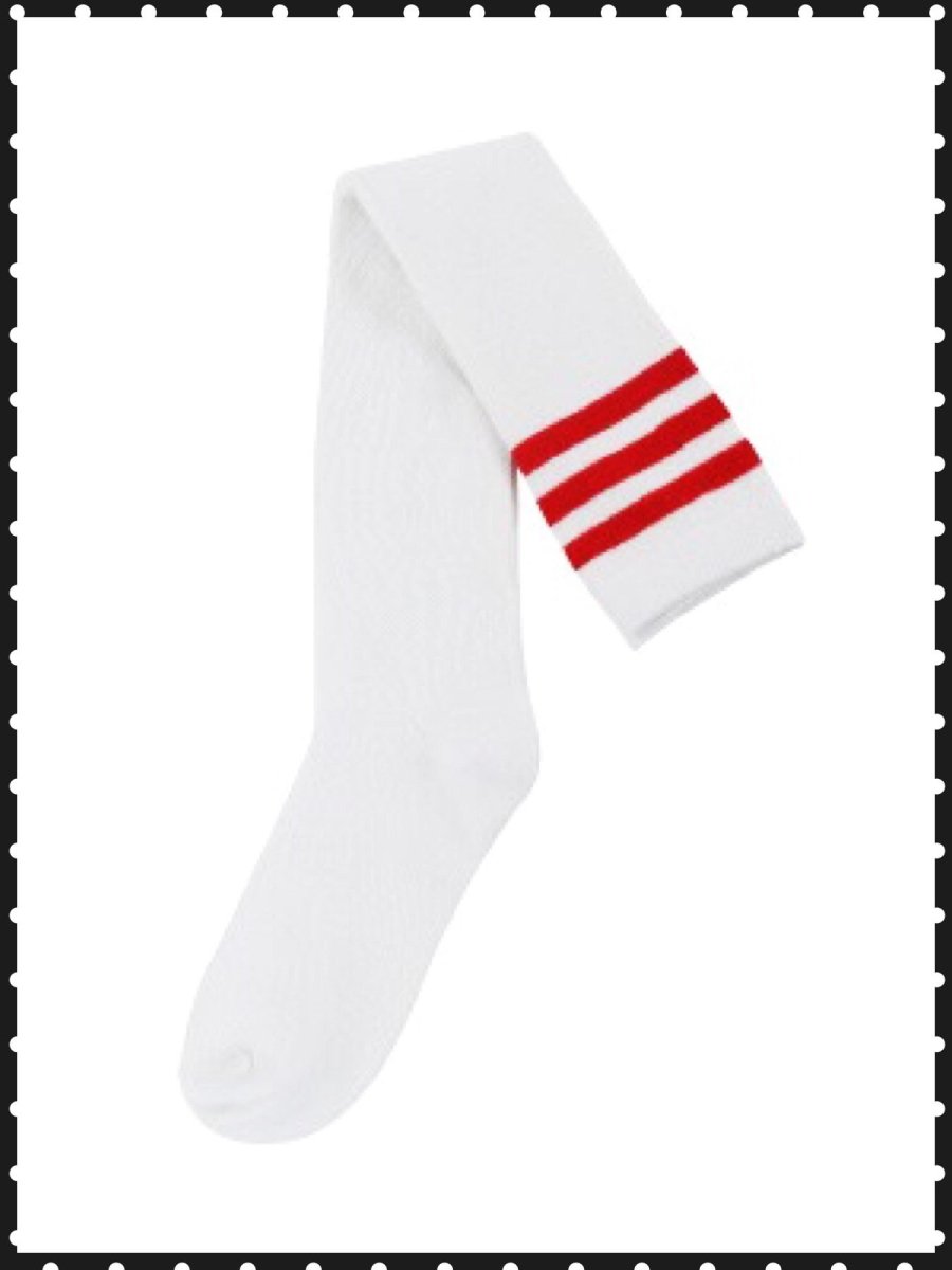 BlissGirl - Over The Knee Stripy Socks - Red and White / One size - Harajuku - Kawaii - Alternative - Fashion